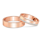 9ct Rose Gold Beau Couple Rings (1/10 Ct. Tw.) front image