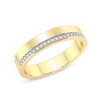 9ct Yellow Gold Beau Couple Rings (1/10 Ct. Tw.) her top