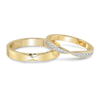 9ct Yellow Gold Everlasting Love Couple Rings (1/5 Ct. Tw.) front image
