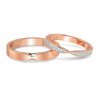 9ct Rose Gold Everlasting Love Couple Rings (1/5 Ct. Tw.) front image