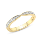 9ct Yellow Gold Everlasting Love Couple Rings (1/5 Ct. Tw.) her top