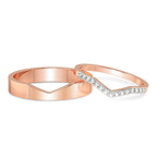 9ct Rose Gold Eternal Love Couple Rings (1/6 Ct. Tw.) front image