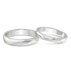 14kt White Gold Love Bond Couple Rings (1/20 Ct. Tw.) front image