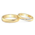 9ct Yellow Gold Love Bond Couple Rings (1/20 Ct. Tw.) front image
