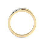 9ct Yellow Gold Love Bond Couple Rings (1/20 Ct. Tw.) her right