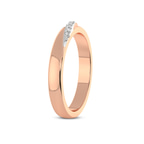 9ct Rose Gold Love Bond Couple Rings (1/20 Ct. Tw.) her left