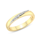 9ct Yellow Gold Love Bond Couple Rings (1/20 Ct. Tw.) her top