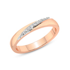9ct Rose Gold Love Bond Couple Rings (1/20 Ct. Tw.) her top
