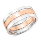 9ct Rose Gold Unfading Love Couple Rings (1/4 Ct. Tw.) top