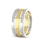 9ct Yellow Gold Unfading Love Couple Rings (1/4 Ct. Tw.) her left