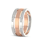 9ct Rose Gold Unfading Love Couple Rings (1/4 Ct. Tw.) her left