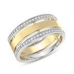 9ct Yellow Gold Unfading Love Couple Rings (1/4 Ct. Tw.) her top