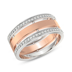 9ct Rose Gold Unfading Love Couple Rings (1/4 Ct. Tw.) her top