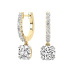 9ct Yellow Gold Anaisa Dangling Lab Diamond Earrings side image