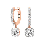 9ct Rose Gold Anaisa Dangling Lab Diamond Earrings side image