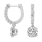 14kt White Gold Anaisa Dangling Lab Diamond Earrings side left image