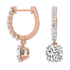9ct Rose Gold Anaisa Dangling Lab Diamond Earrings side left image