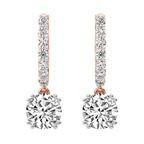 9ct Rose Gold Anaisa Dangling Lab Diamond Earrings front image