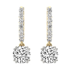 9ct Yellow Gold Anaisa Dangling Lab Diamond Earrings front image