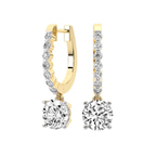 9ct Yellow Gold Elara Dangling Lab Diamond Earrings side image