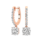 9ct Rose Gold Elara Dangling Lab Diamond Earrings side image