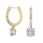 9ct Yellow Gold Elara Dangling Lab Diamond Earrings side left image