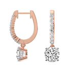 9ct Rose Gold Elara Dangling Lab Diamond Earrings side left image