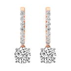 9ct Rose Gold Elara Dangling Lab Diamond Earrings front image