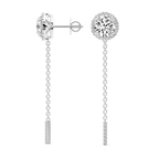Platinum Ivalyn Halo Lab Diamond Earrings side left image