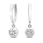 14kt White Gold Zuri Bezel Lab Diamond Earrings side image