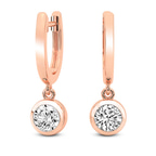 14ct Rose Gold Zuri Bezel Lab Diamond Earrings side image