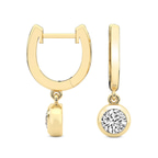14kt Yellow Gold Zuri Bezel Lab Diamond Earrings side left image