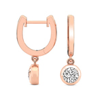 14ct Rose Gold Zuri Bezel Lab Diamond Earrings side left image