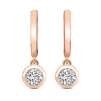 14ct Rose Gold Zuri Bezel Lab Diamond Earrings front image