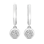 14kt White Gold Zuri Bezel Lab Diamond Earrings front image