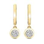 14kt Yellow Gold Zuri Bezel Lab Diamond Earrings front image