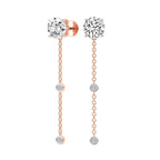 9ct Rose Gold Mirielle Station Lab Diamond Earrings side image