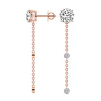 9ct Rose Gold Mirielle Station Lab Diamond Earrings side left image