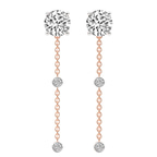 9ct Rose Gold Mirielle Station Lab Diamond Earrings front image