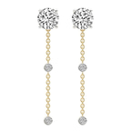 9ct Yellow Gold Mirielle Station Lab Diamond Earrings front image