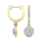 14kt Yellow Gold Lyra Halo Lab Diamond Earrings side left image