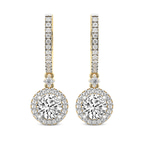 14kt Yellow Gold Lyra Halo Lab Diamond Earrings front image