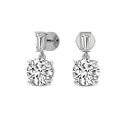14kt White Gold Sabela Dangling Lab Diamond Earrings side image