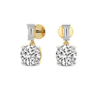9ct Yellow Gold Sabela Dangling Lab Diamond Earrings side image