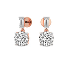 9ct Rose Gold Sabela Dangling Lab Diamond Earrings side image