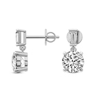 14kt White Gold Sabela Dangling Lab Diamond Earrings side left image
