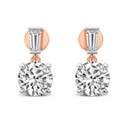 9ct Rose Gold Sabela Dangling Lab Diamond Earrings front image