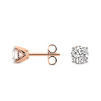 14kt Rose Gold Flora Four Prong Lab Diamond Stud Earrings side left image