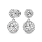 18ct White Gold Sasha Double Halo Lab Diamond Earrings side image