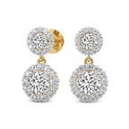 14kt Yellow Gold Sasha Double Halo Lab Diamond Earrings side image
